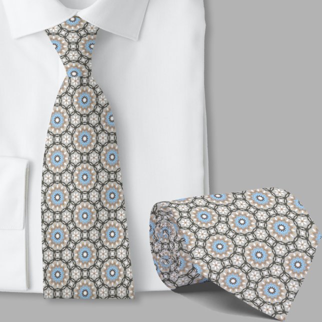Cravate Motif bleu ivoire coloré amusant (Créateur téléchargé)