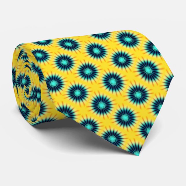Cravate Motif bleu jaune (Roulé)