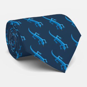 Cravate Motif bleu Lizard de Tribal