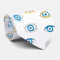 Motif bleu, or et blanc de l'oeil grec Mati