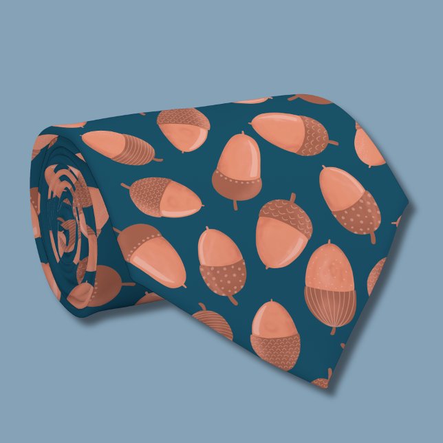 Cravate Motif Blue Acorn (Acorn pattern tie)