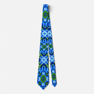 Cravate Motif Blue Hyacinth