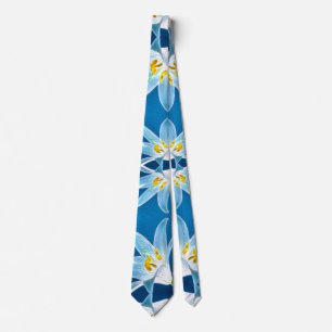 Cravate Motif Blue Lily