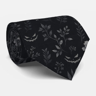 Cravate Motif botanique élégant et sombre pour Halloween –