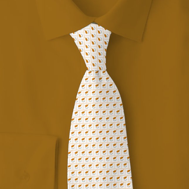 Cravate Motif Brique Drapeau de Chypre (Créateur téléchargé)