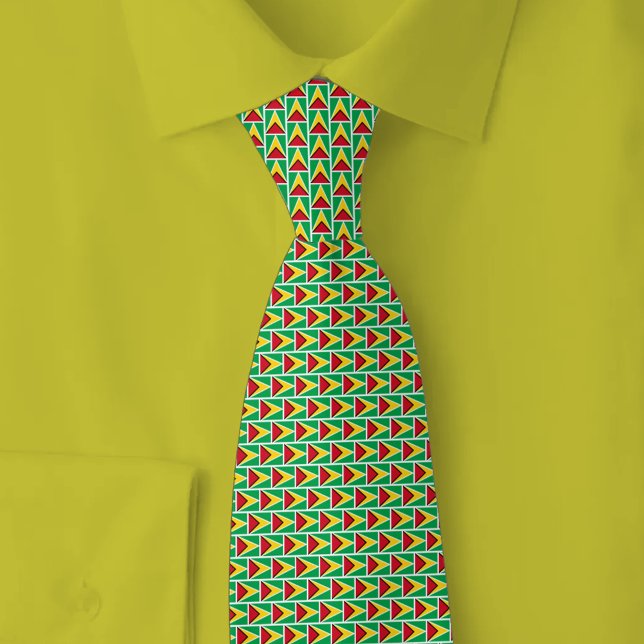 Cravate Motif Brique Drapeau du Guyana (Créateur téléchargé)