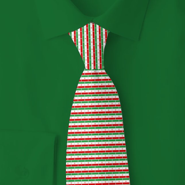 Cravate Motif Brique Drapeau Iranien (Créateur téléchargé)
