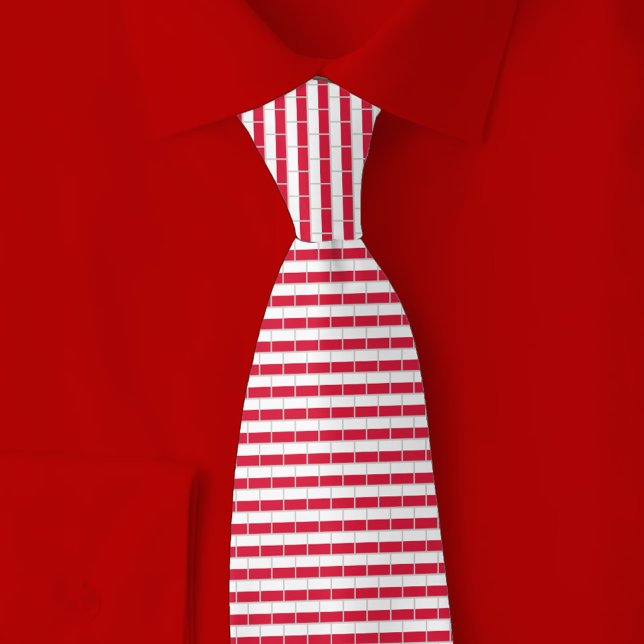 Cravate Motif Brique Drapeau Pologne (Créateur téléchargé)