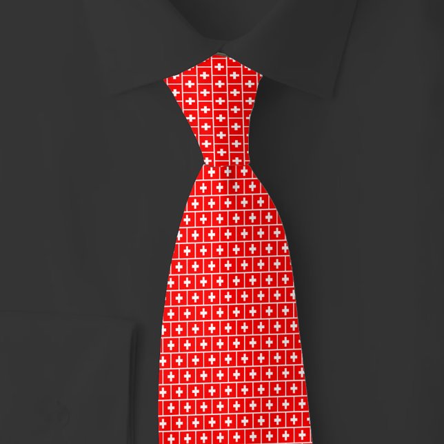 Cravate Motif Brique Drapeau Suisse (Créateur téléchargé)
