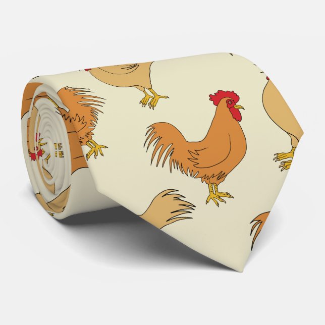 Cravate Motif Brown de conception de poulet (Roulé)