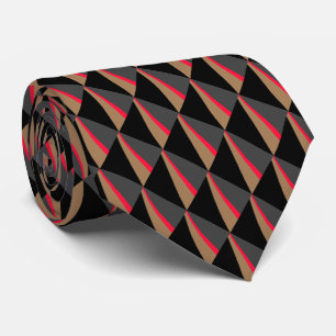 Cravate Motif Brown noir rouge