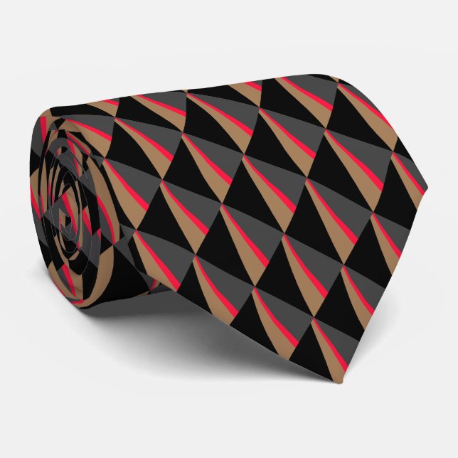 Cravate Motif Brown noir rouge (Roulé)