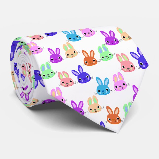 Cravate Motif Bunnies de Pâques (Roulé)