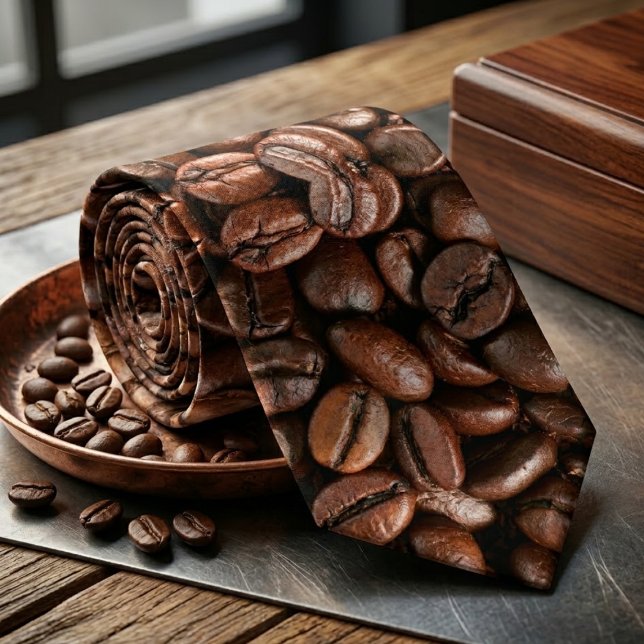 Cravate Motif Café Torréfié Réaliste (Créateur téléchargé)