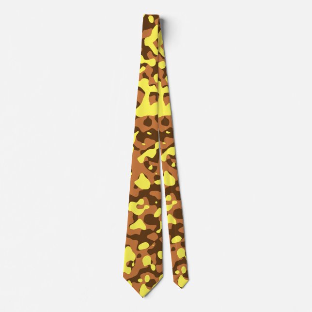Cravate Motif Camouflage Brown et Jaune du désert (Devant)