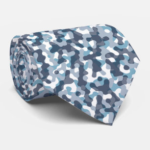Cravate Motif camouflage Camo bleu dans les tons marine