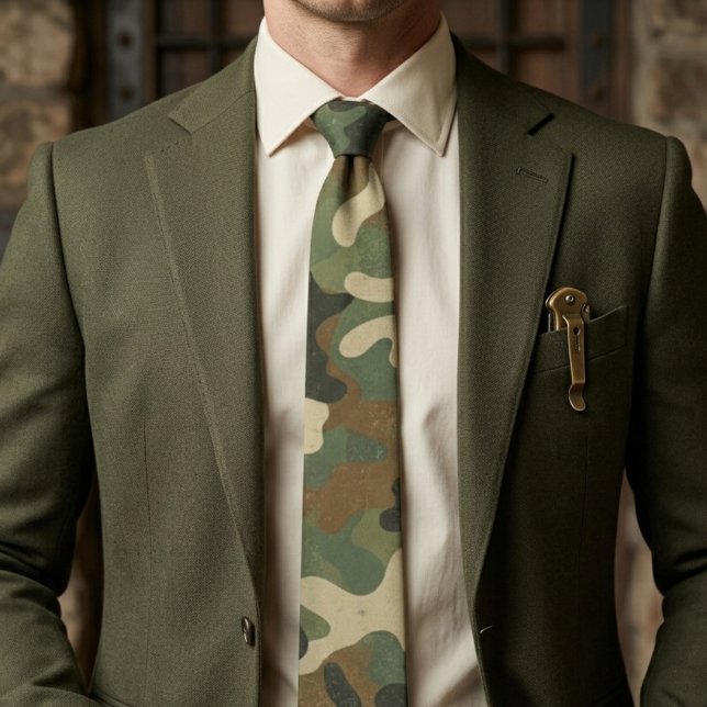Cravate Motif camouflage militaire rustique (Créateur téléchargé)