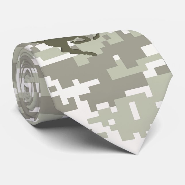 Cravate Motif camouflage numérique Light Storm Camo de cer (Roulé)
