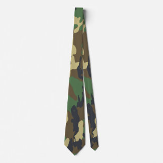 Cravate Motif Camouflé Vert Et Brown