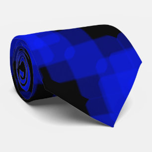 Cravate Motif carré bleu vrai superposé sur fond noir