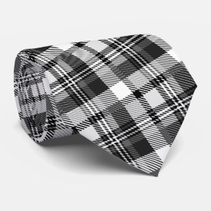 Cravate Motif carreaux Madras gris noir blanc