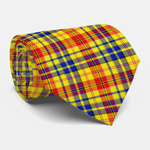 Cravate Motif carreaux tartan jaune rouge bleu