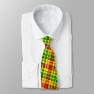 Cravate Motif carreaux tartan jaune rouge vert