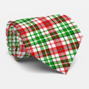 Cravate Motif carreaux tartan vert rouge blanc