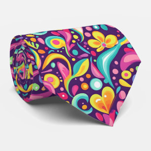 Cravate Motif carrelé amusant des années 90 