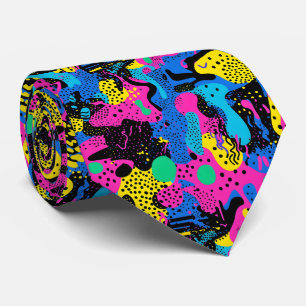 Cravate Motif carrelé amusant des années 90 