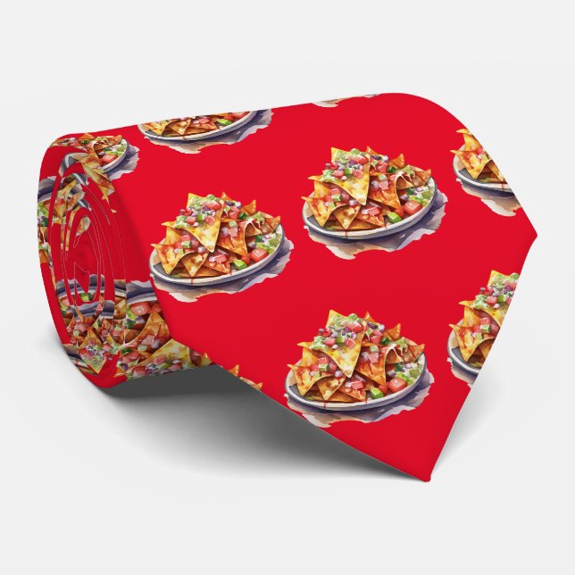 Cravate Motif carrelé en nacho (Roulé)