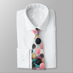Cravate Motif Cercle Abstrait - avec Parties scintillant e