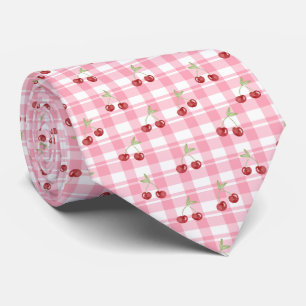 Cravate Motif Cerise Rouge Sucré Rétro