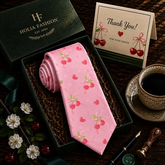 Cravate Motif Cerise Rouge Sucrée (Créateur téléchargé)