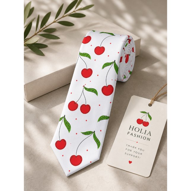 Cravate Motif Cerise Rouge Sucrée (Créateur téléchargé)