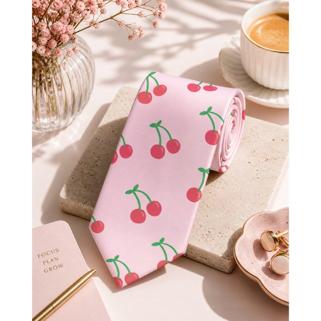 Cravate Motif Cerise Rouge Sucrée (Créateur téléchargé)