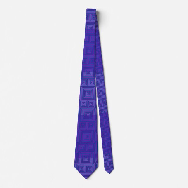 Cravate Motif Checker 02 Bleu (Devant)
