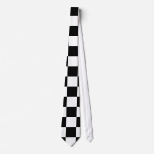 Cravate Motif checkered noir et blanc