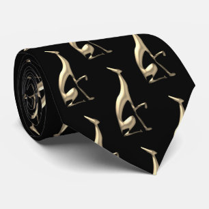 Cravate Motif Chien Or
