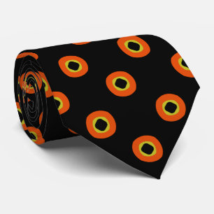 Cravate Motif circulaire orange noir vert