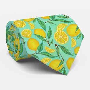 Cravate Motif Citron Agrumes