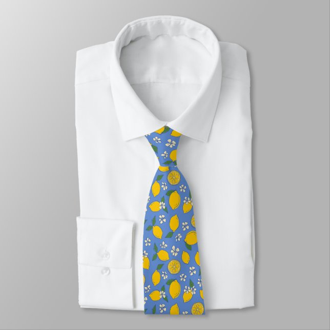 Cravate Motif Citron Agrumes (Attaché)