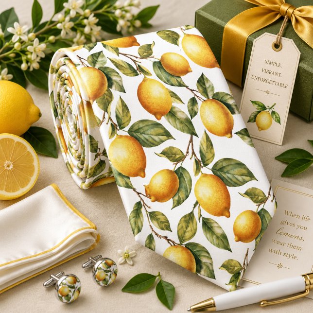 Cravate Motif Citron d'agrumes (Créateur téléchargé)