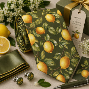 Cravate Motif Citron d'agrumes