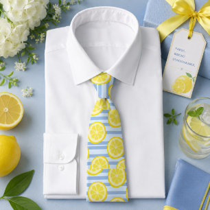 Cravate Motif Citron d'agrumes