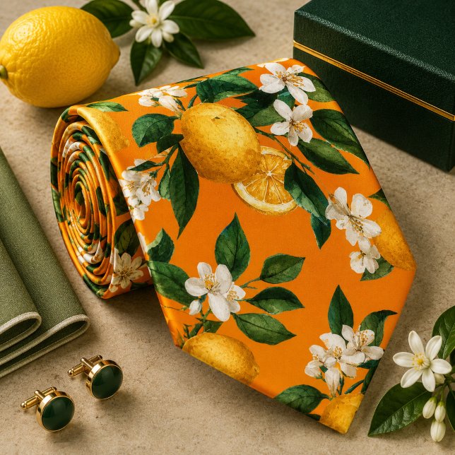 Cravate Motif Citron d'agrumes (Créateur téléchargé)
