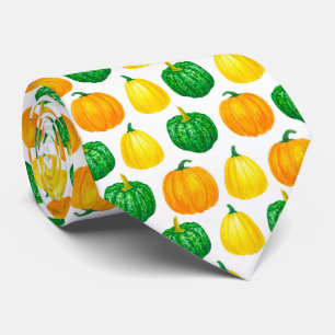 cravate motif citrouille aquarelle