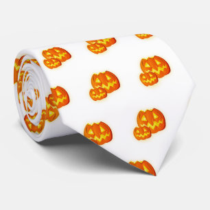 Cravate Motif Citrouille Halloween Orange