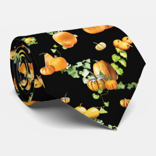 Cravate Motif Citrouille noir et orange de Whimsical