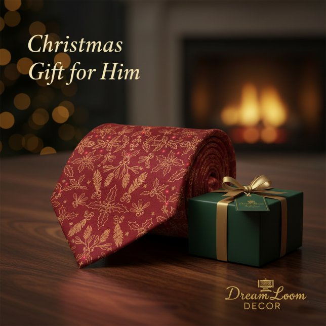 Cravate Motif Classique de Noël Houx Gui (Créateur téléchargé)